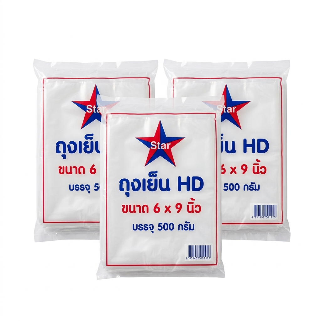 ถุงเย็น HD 6*9 นิ้ว ตราดาว