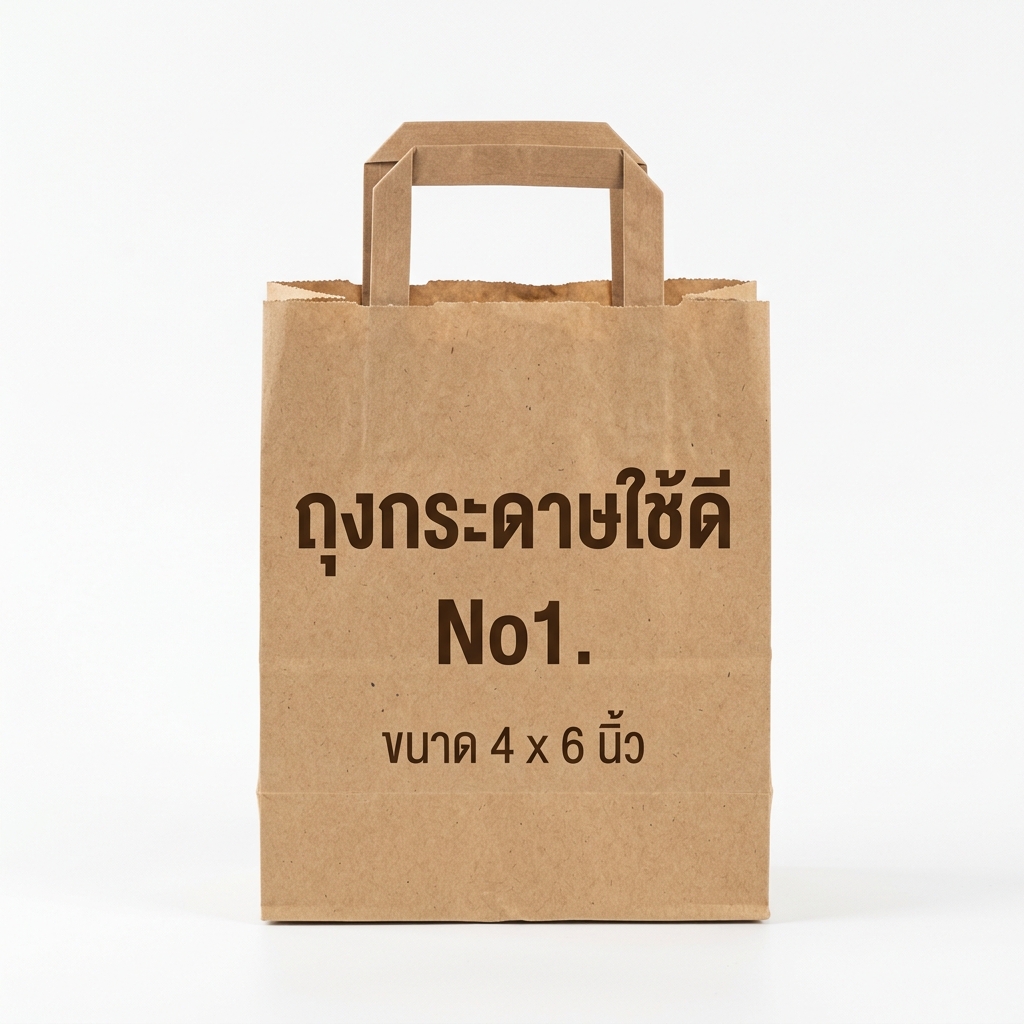 ถุงกระดาษใช้ดี สีน้ำตาล 4*6นิ้ว  No1.